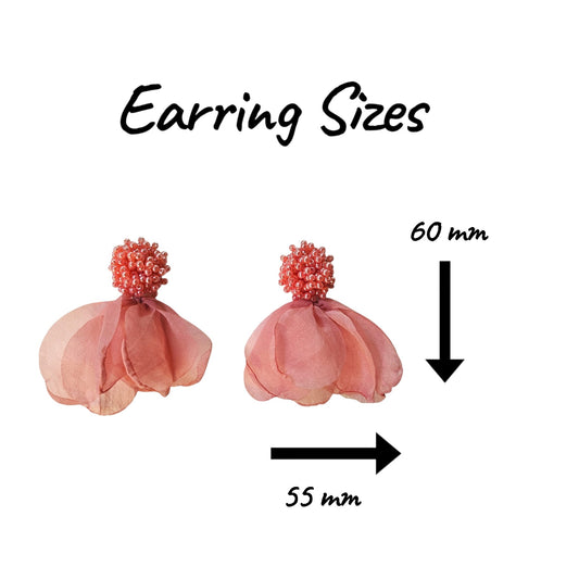 Feminine Pearl Cluster/Soft Petals (Pink) Earring Set — view 2