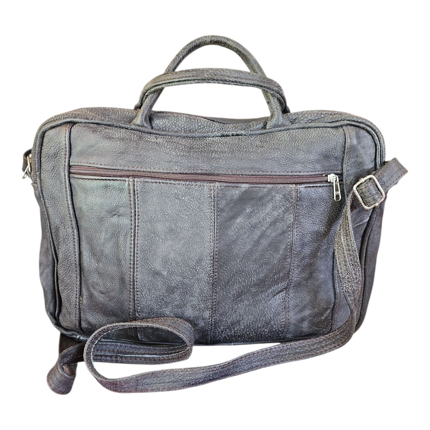 PREMIUM LEATHER LAPTOP BAG (GREY)