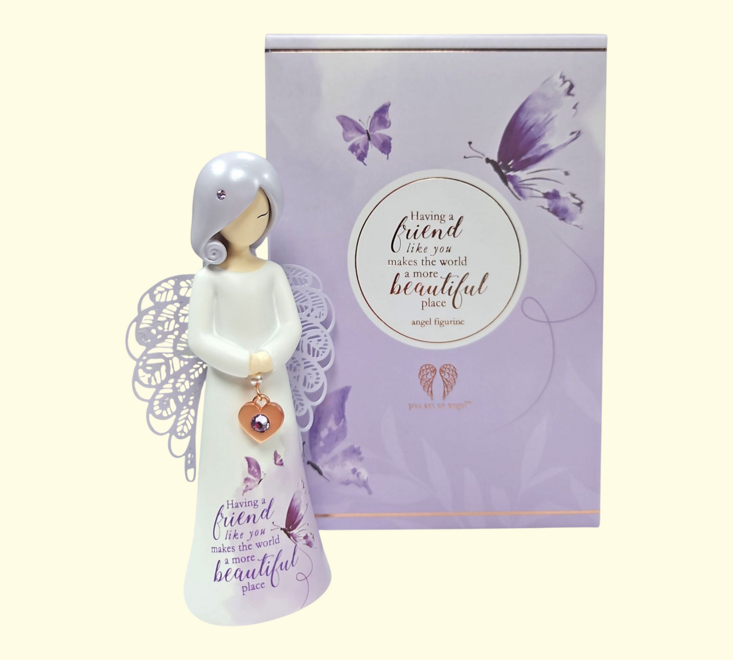 "Having a friend like you makes the world a more beautiful place" ANGEL FIGURINE