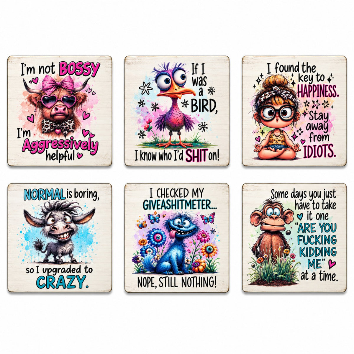 Sarcastic Coasters Set of 6 (A)