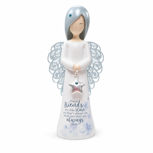 "Good friends are like stars you don't always see them but they are always there" ANGEL FIGURINE — view 2