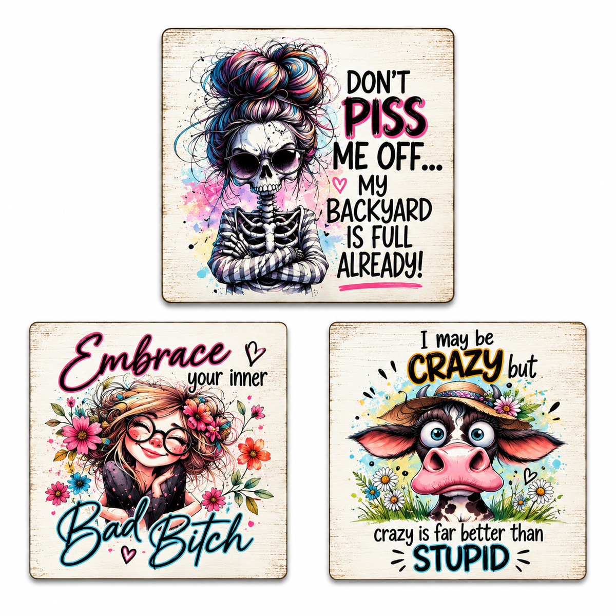 Sarcastic Coasters Set of 3 (C)