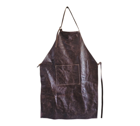 100% Natural Leather Handcrafted Apron (Brown) — view 2