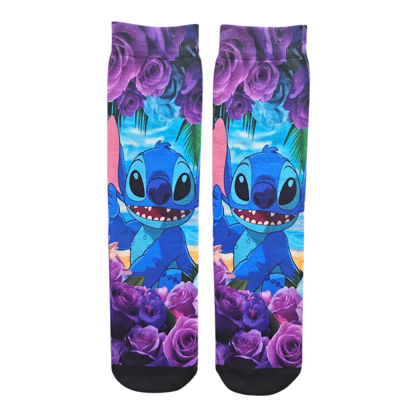 STITCH PURPLE ROSES SOCKS