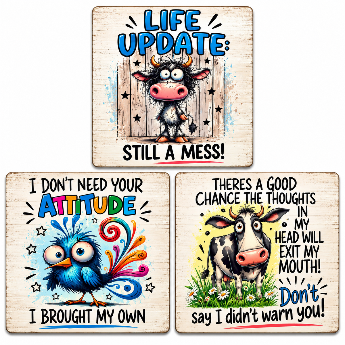 Sarcastic Coasters Set of 3 (A)