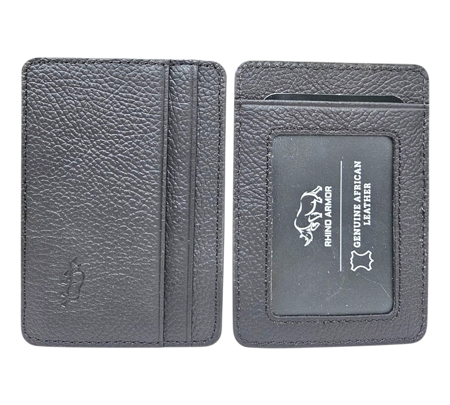 GREY GENUINE LEATHER CARD HOLDER