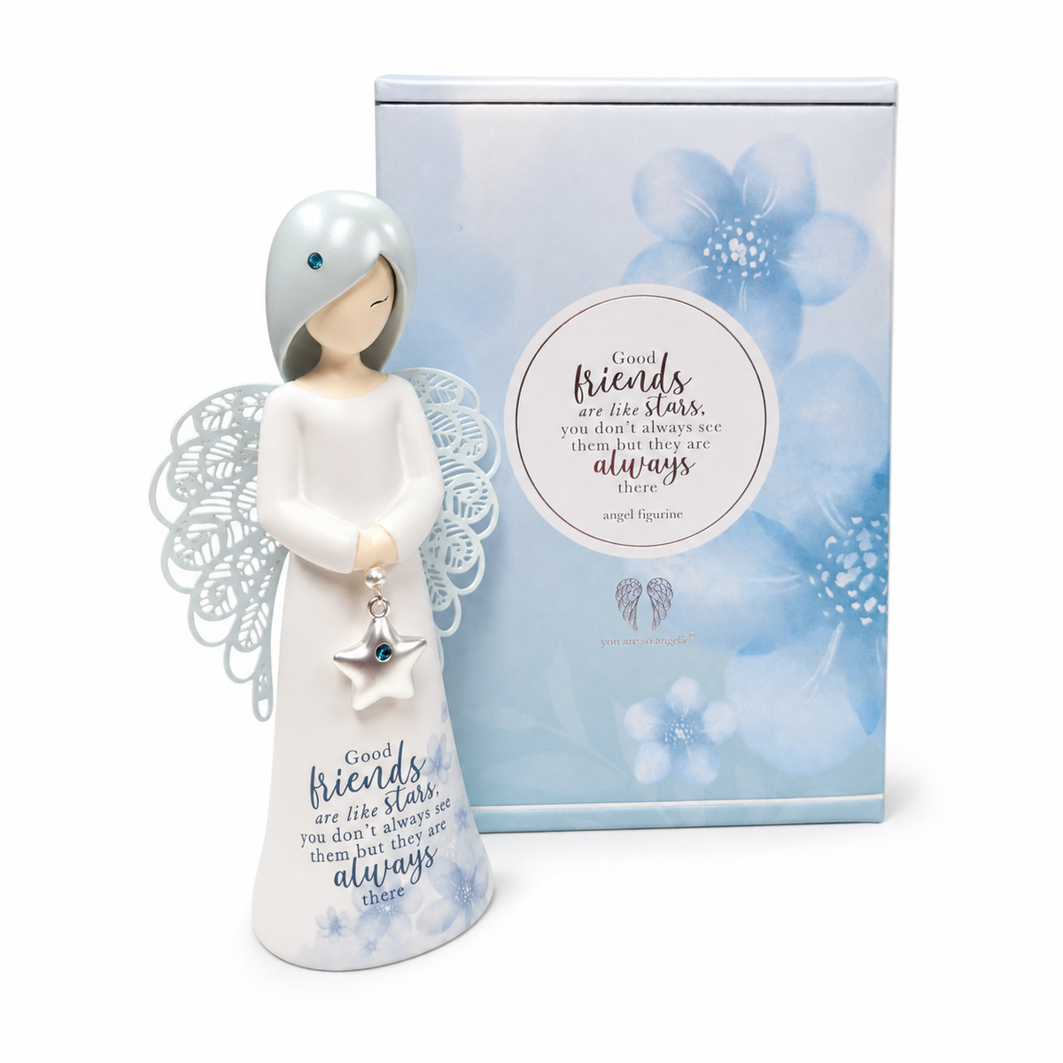 "Good friends are like stars you don't always see them but they are always there" ANGEL FIGURINE — view 3