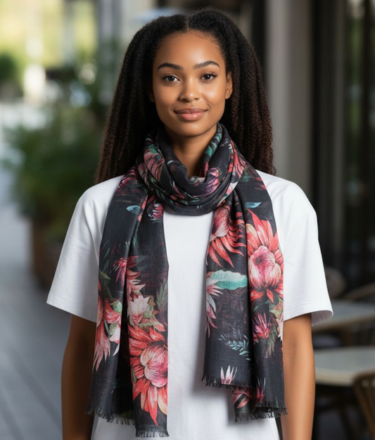 ELEGANT FLORAL SCARF #17 — view 2