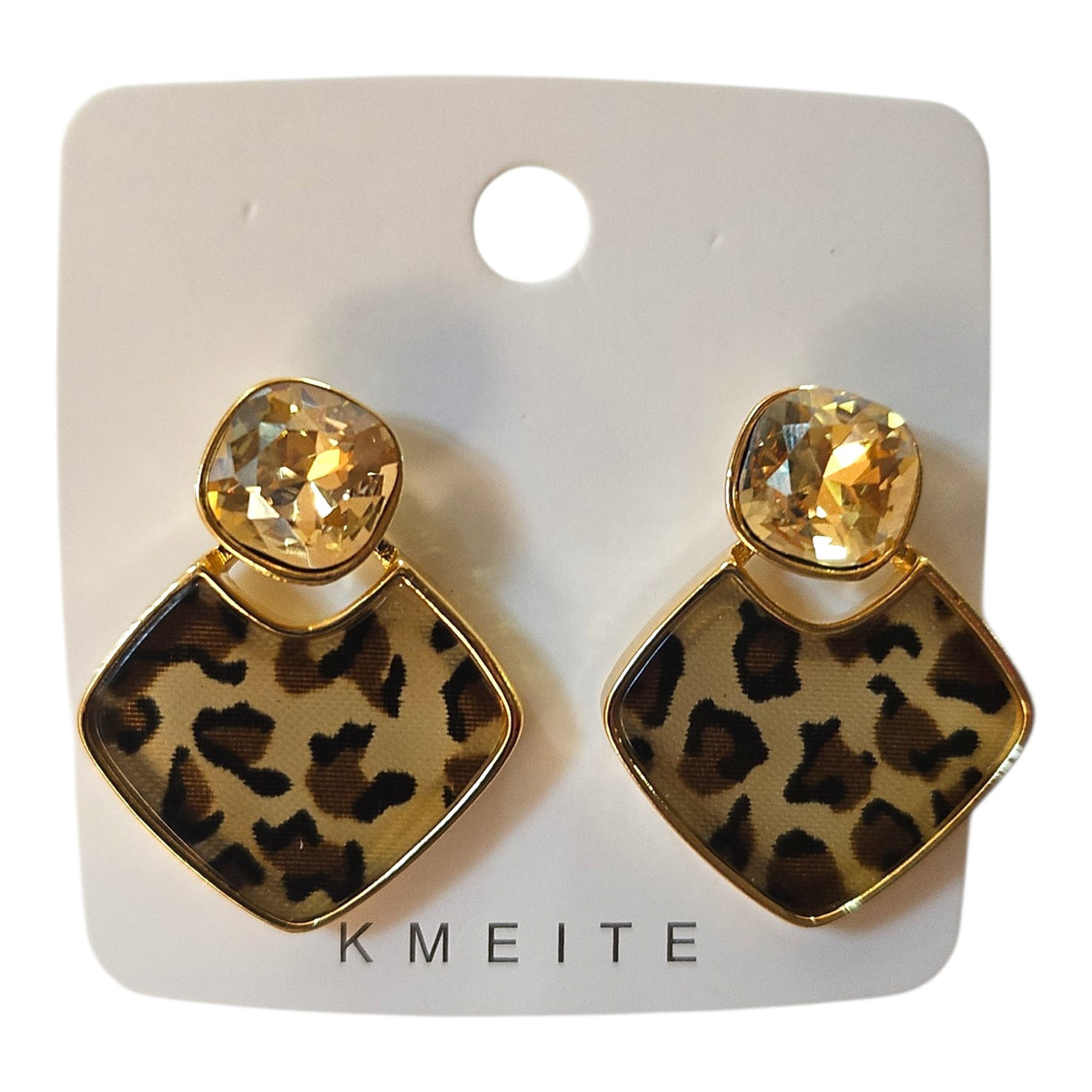 Classic Leopard Print Double Hanging Earring Set — view 4