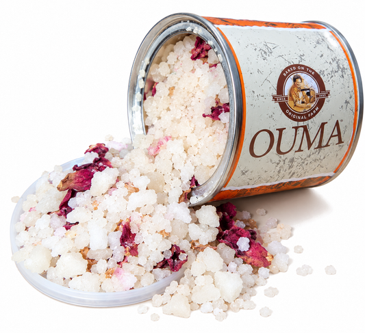 Sandalwood/Rose Bath Salt in Ouma Rusks Tin