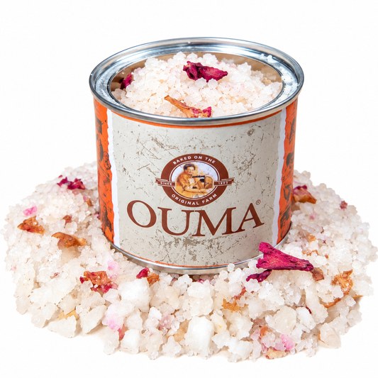 Sandalwood/Rose Bath Salt in Ouma Rusks Tin