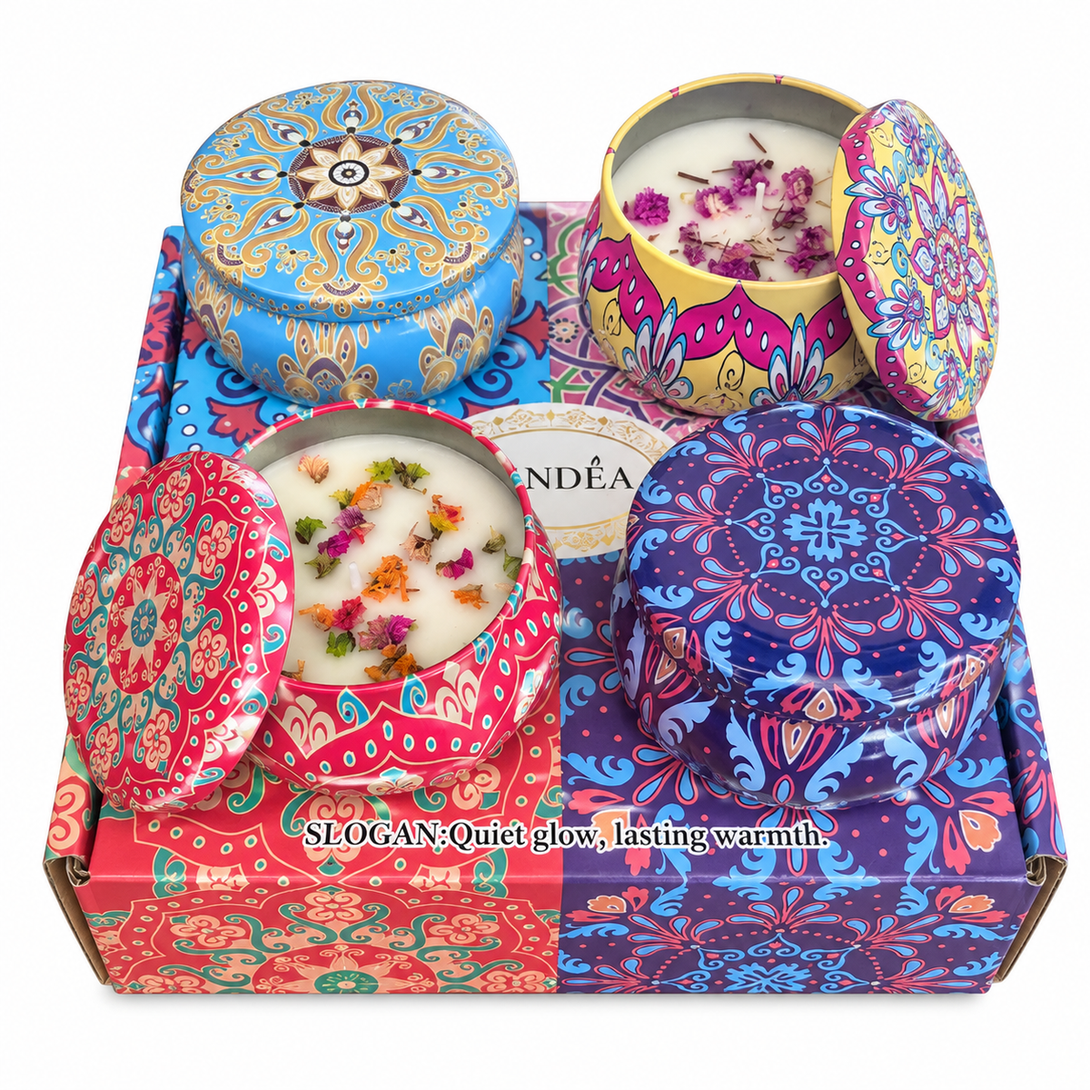 Scented Candle Gift Box- Set of 4 Tinned Candles