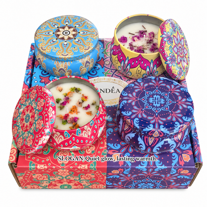 Scented Candle Gift Box- Set of 4 Tinned Candles