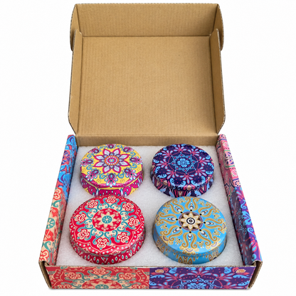 Scented Candle Gift Box- Set of 4 Tinned Candles