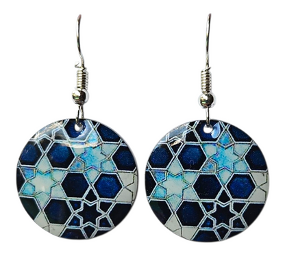 GALAXY ROUND DROP EARRINGS (In Wooden Gift Box)