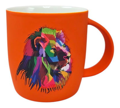 BRIGHT ORANGE LION COFFEE MUG