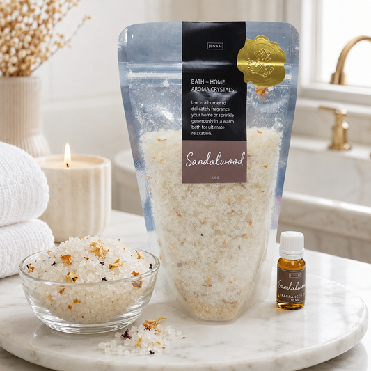 SANDALWOOD BATH CRYSTALS/FRAGRANCE OIL COMBO