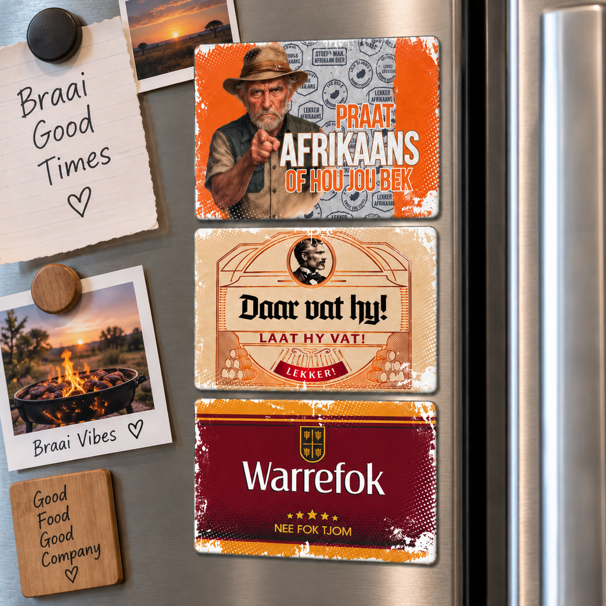 Local is Lekker Fridge Magnets Large Set of 3 (F)