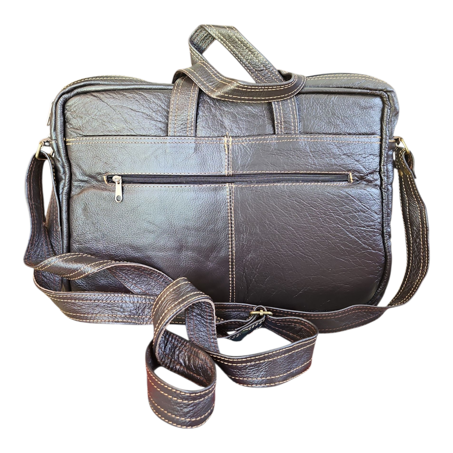 LUXURY LEATHER LAPTOP BAG (BROWN)