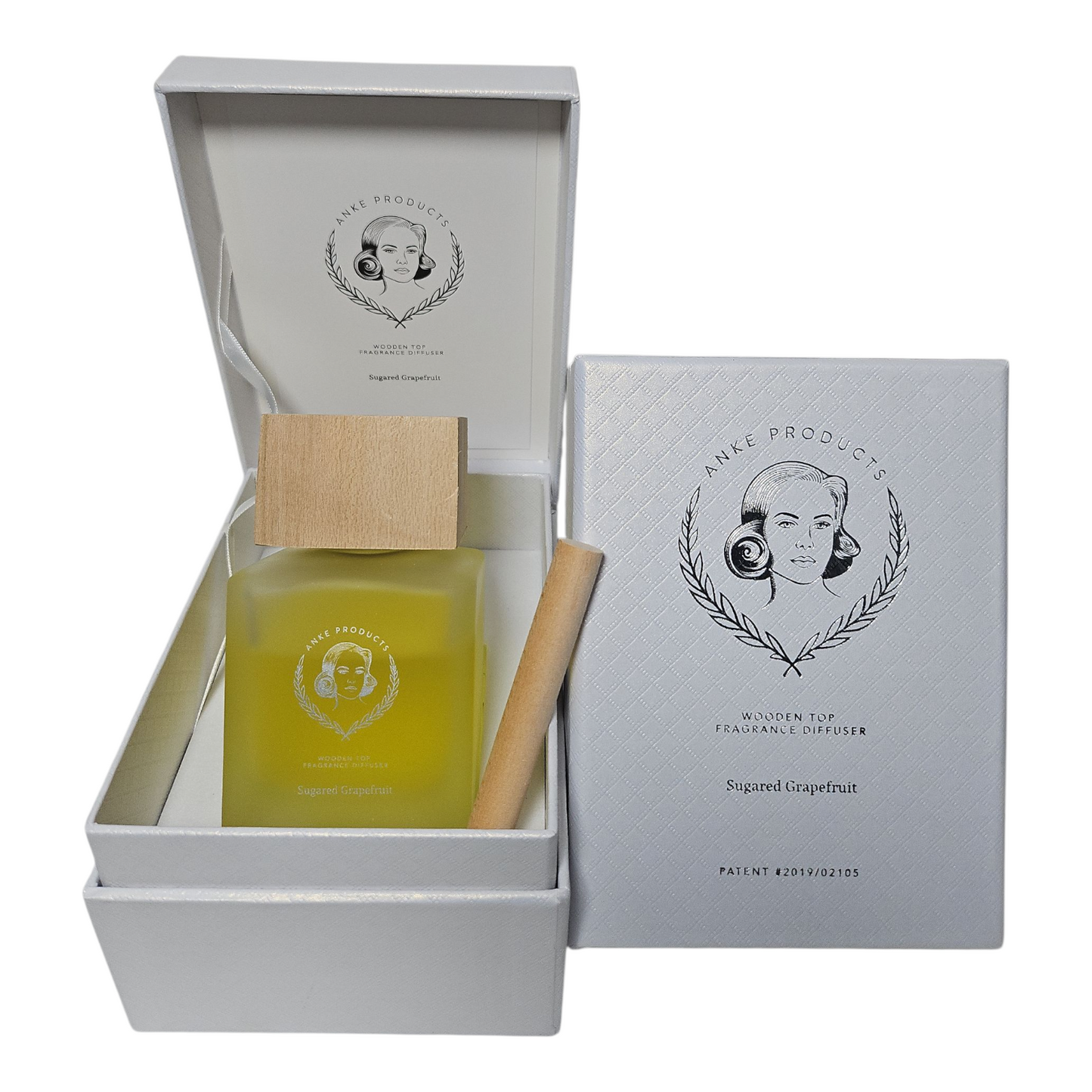Anke 160ml Wooden Top Diffuser in Elegant Giftbox.