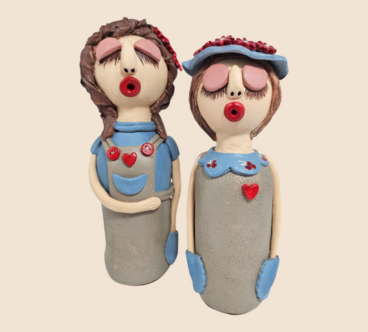 Handcrafted Clay Figurine Set 'Harmony'