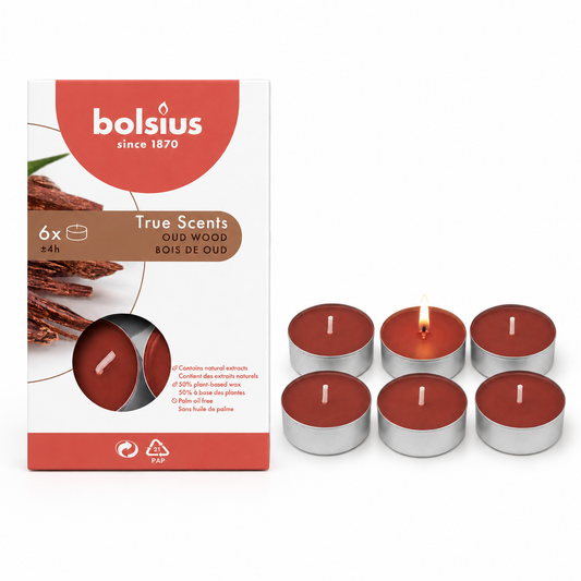 Bolsius True Scents Tealights 6's (Oud Wood) — view 2