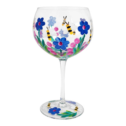 BLOOMS HAND PAINTED GIN/COCKTAIL GLASS