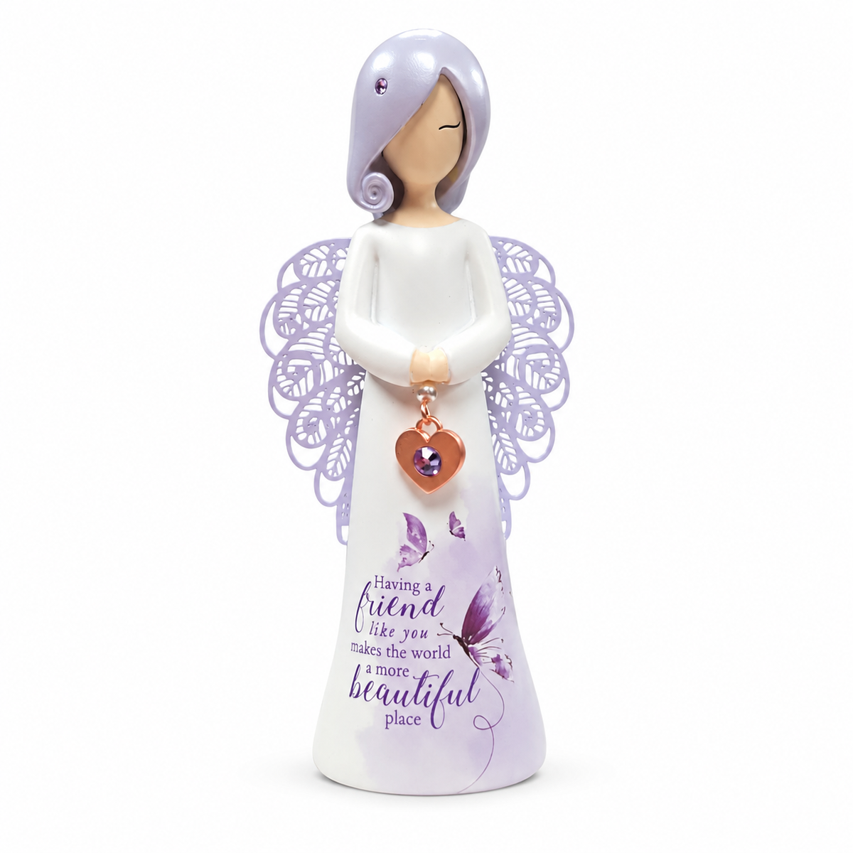 "Having a friend like you makes the world a more beautiful place" ANGEL FIGURINE — view 3