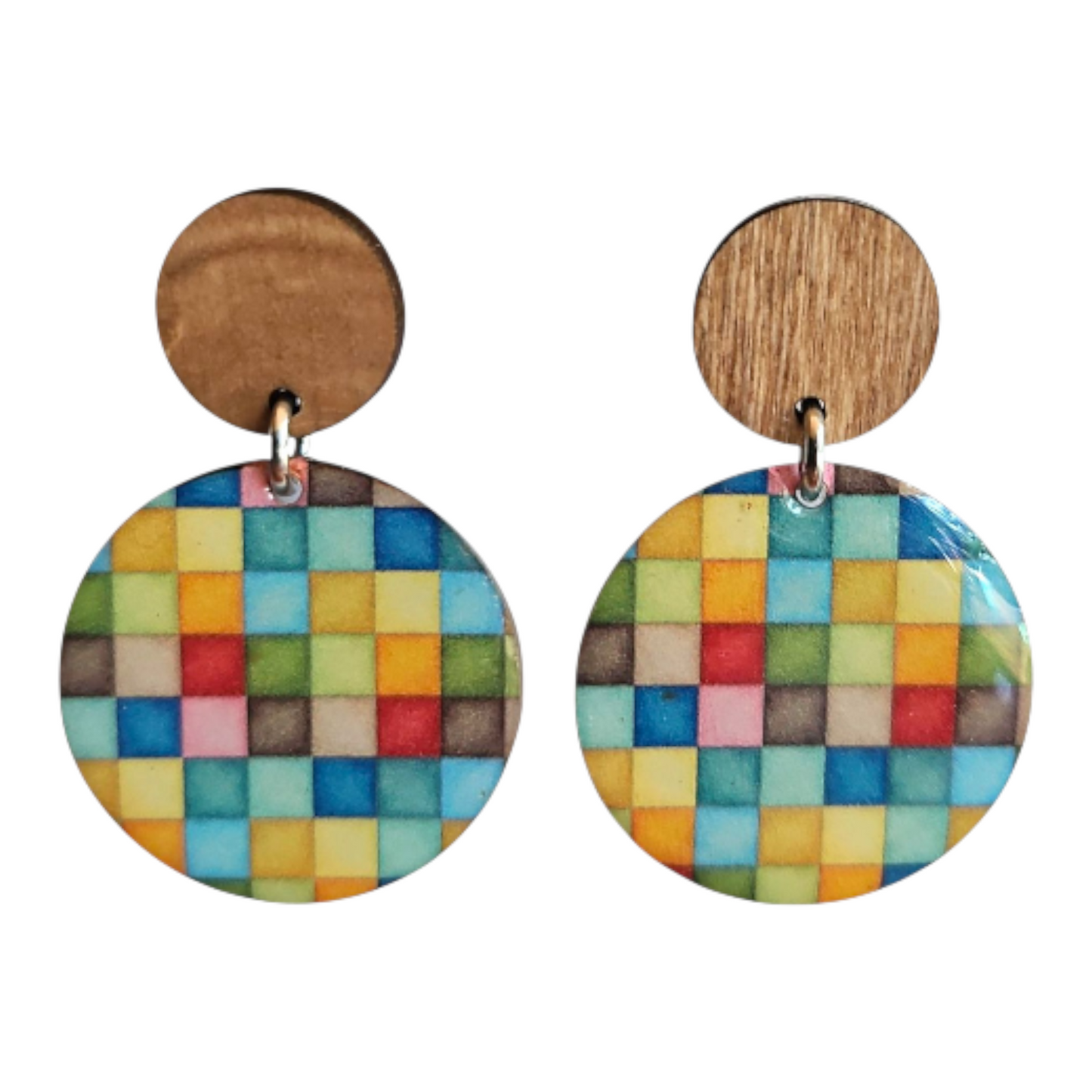 VIBRANT WOOD/ROUND EARRINGS (In Wooden Gift Box)