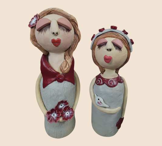 Handcrafted Clay Figurine Set 'Into The Calm'