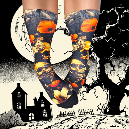 FLORAL SKULL SOCKS
