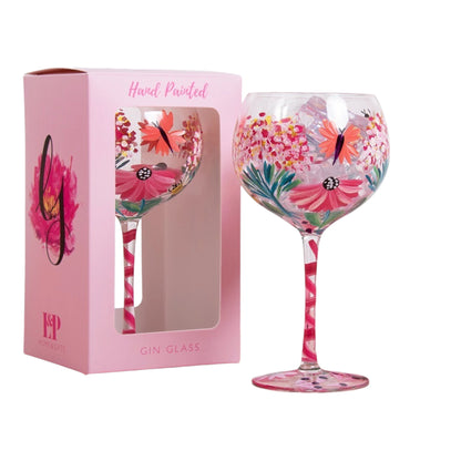 FLORAL HAND PAINTED GIN/COCKTAIL GLASS