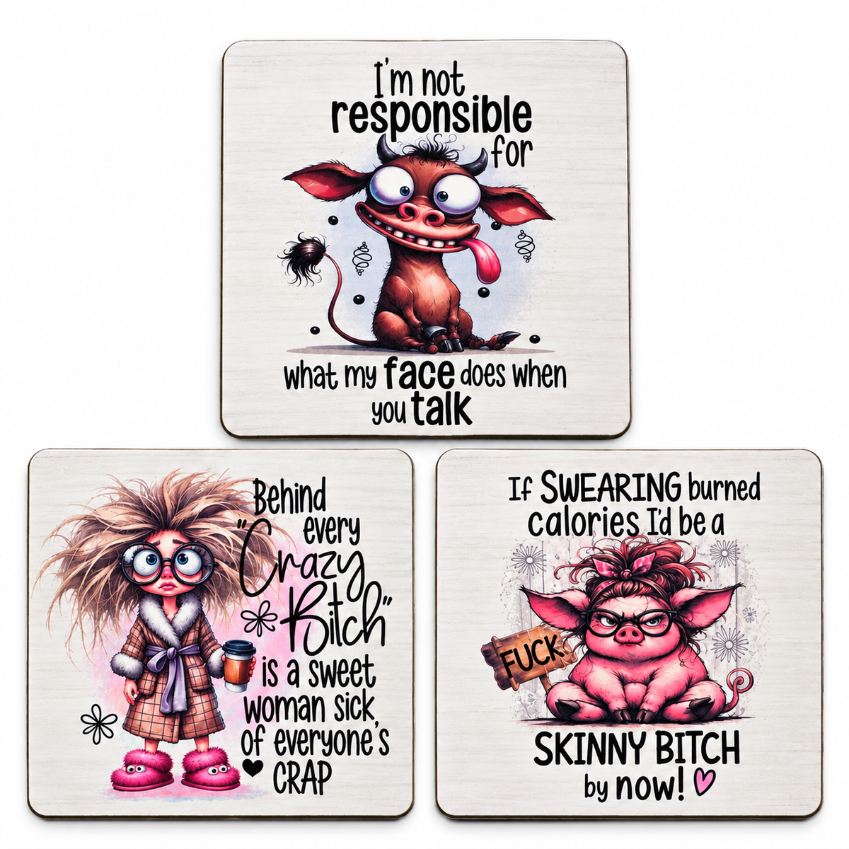 Sarcastic Coasters Set of 3 (B)