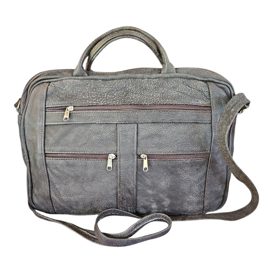 PREMIUM LEATHER LAPTOP BAG (GREY)