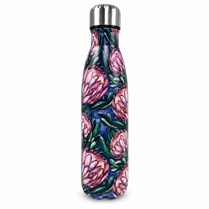 PINK/BLUE PROTEA WATER BOTTLE
