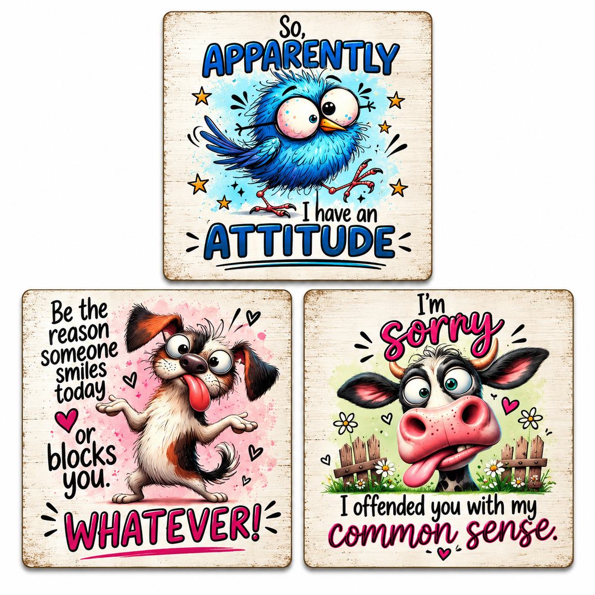 Sarcastic Coasters Set of 3 (D)