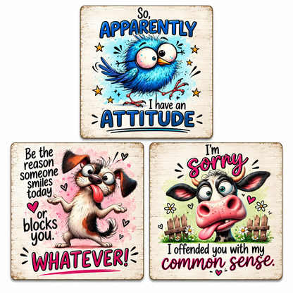 Sarcastic Coasters Set of 3 (D)
