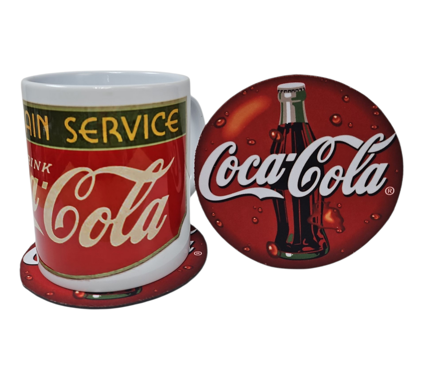 COCA-COLA FOUNTAIN COASTER & MUG SET