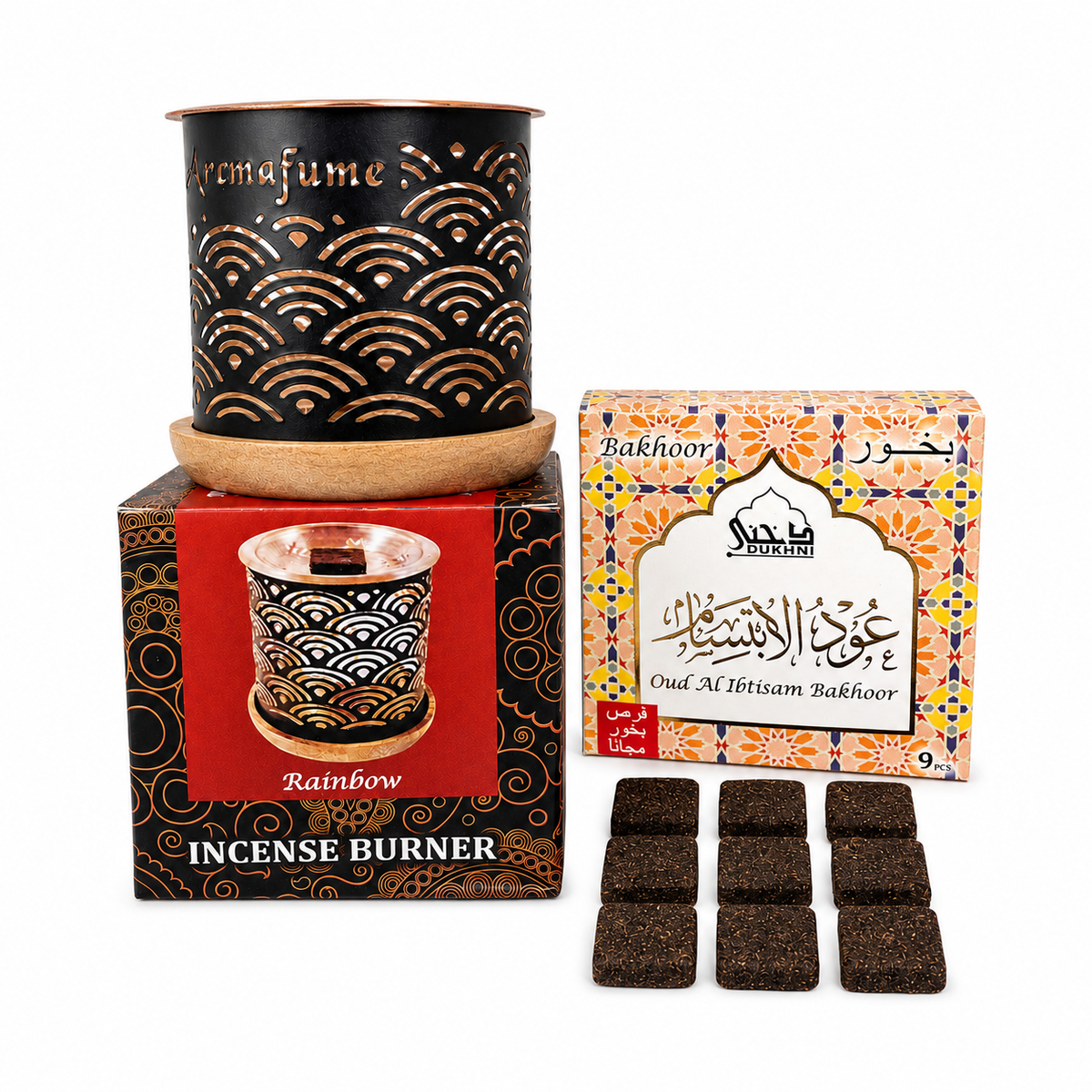 INCENSE BRICKS BURNER+Oud Al Ibtisam BAKHOOR BRICKS Pack COMBO. — view 3