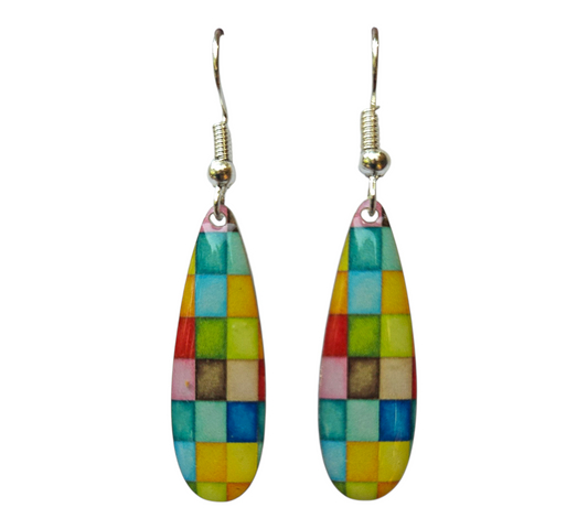VIBRANT SLIM DROP EARRINGS (In Wooden Gift Box)