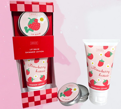 STRAWBERRY KISSES Lip Balm/Shimmer Lotion Gift Set