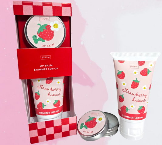 STRAWBERRY KISSES Lip Balm/Shimmer Lotion Gift Set