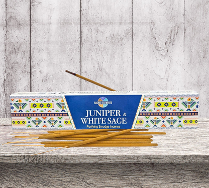 Sacred Elements JUNIPER & WHITE SAGE Masala (Hand Rolled) Incense Sticks