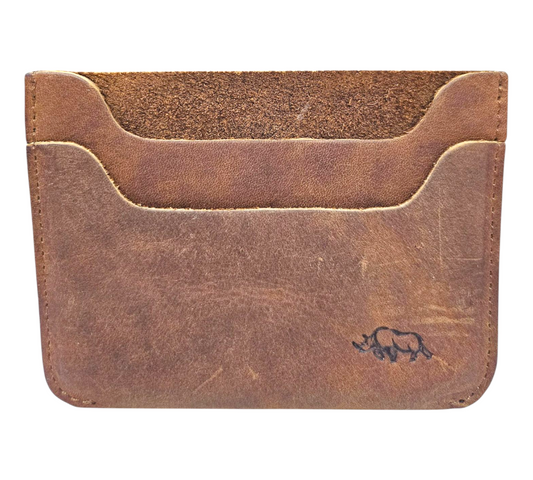 BROWN GENUINE LEATHER CARD SLEEVE