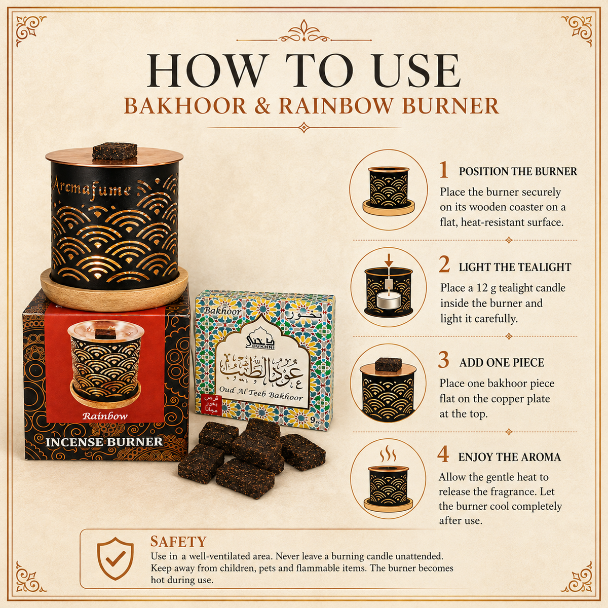INCENSE BRICKS BURNER+Oud Al Teeb BAKHOOR BRICKS Pack COMBO. — view 2