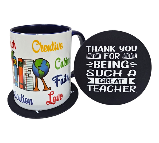 TEACHER INSPIRATION MUG & COASTER SET