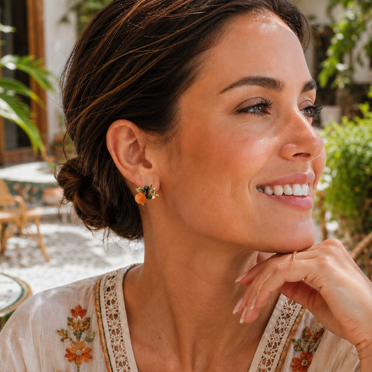 Cluster Forrest Earrings Set (Orange)