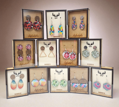 RADIANT/STEEL TEARDROP EARRINGS (In Wooden Gift Box)