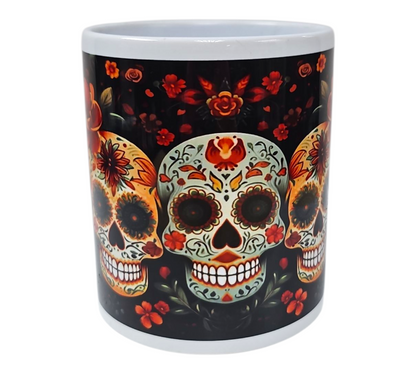 FLORAL SKULL MUG