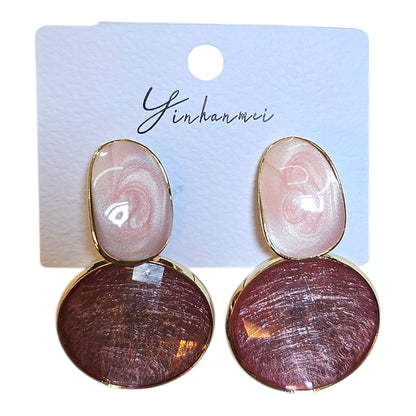 Classic Double Drop Earring Set (Pearly Pink/Pink) — view 3